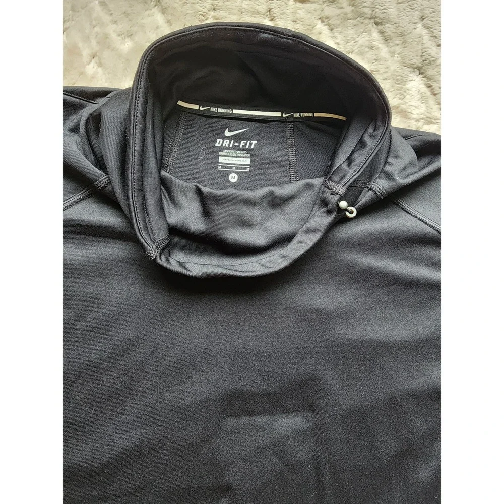 Nike Running Dri-FIT Cowl Neck Pullover Black Long Sleeve Top Womens Medium